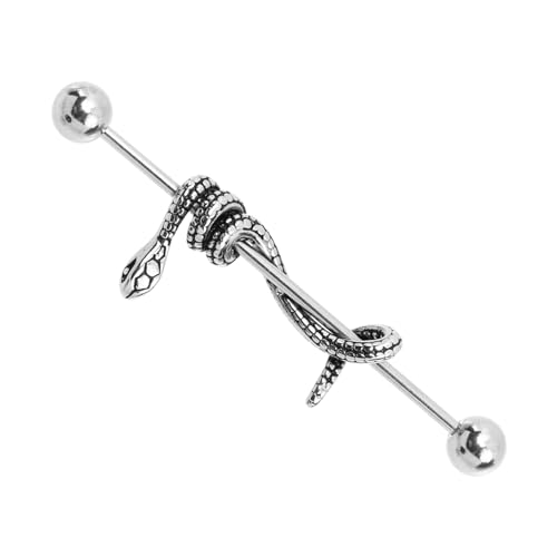 SAFIGLE Schlangen Knorpelohrringe Barbell Gothic Ohrschmuck für Damen Gebogtes Piercing Einzigartiger Look von SAFIGLE