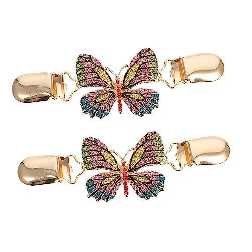SAFIGLE Schmetterlinge Corsage Schal Knopf 2 Stück Cardigan Clips Schal Clips Retro Cape Elegantes Design von SAFIGLE
