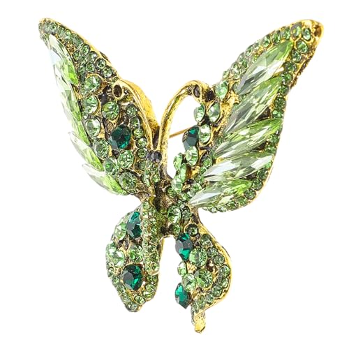 SAFIGLE Stylische Schmetterlings Brosche Strass Insektenbrosche für Damen Glänzende Broschennadel mit Sicherheitsnadel Elegantes Schmuck Accessoire für Schal und Kleid von SAFIGLE