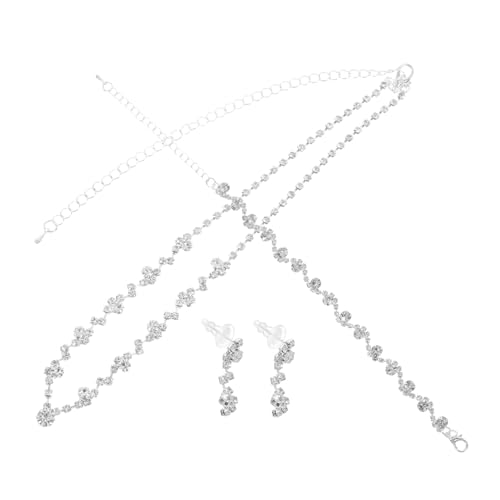 SAFIGLE Schmuckset Damen Teilig mit Halskette Ohrringe Armband Minimalistisches Design Leicht und Vielseitig für Hochzeit Abendparty Brautjungfer Eleganter Modeschmuck von SAFIGLE
