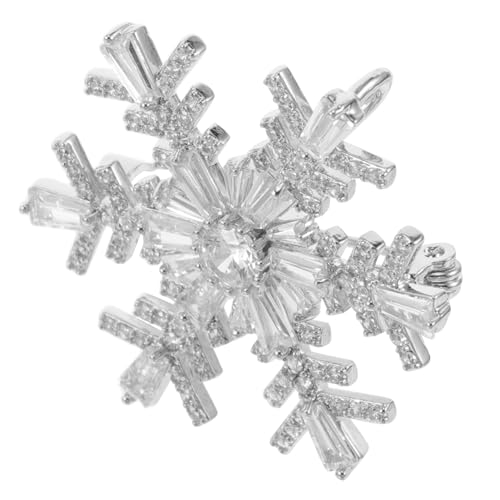SAFIGLE Schneeflocken Brosche mit Funkelnden Strasssteinen Silberfarbene Anstecknadel Leichter Mode Schmuck für Damen und Herren Vielseitiges Accessoire für Jacken Kleider Hemden Büro und von SAFIGLE