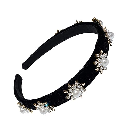 SAFIGLE Schneeflocken Haarband Für Damen Schwarz Party Stirnband Weihnachten Kopfschmuck Haar Zubehör Schneeflocke Haarband Für Mädchen von SAFIGLE
