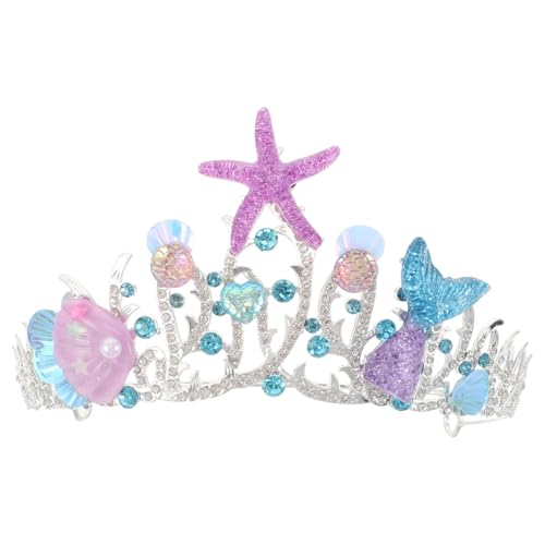 SAFIGLE Schöne Meerjungfrau Prinzessin Tiara mit Strasssteinen Langlebige Legierung Leichter Brautschmuck für Hochzeit Geburtstag und Cosplay Vielseitig Kombinierbar für Verschiedene von SAFIGLE