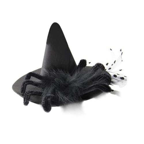 SAFIGLE Schwarzer Hexenhut Haarnadel mit Spinnennetz Design Filigraner Haarschmuck für Halloween Party Cosplay und Kostümfest Modisches Accessoire für Erwachsene und Damen von SAFIGLE