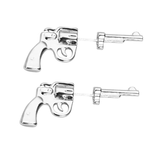 SAFIGLE Silber Ohrstecker Handfeuerwaffe Design Punk Stil Lustige Ohrringe Unisex Modischer Ohrschmuck für Alltag und Club von SAFIGLE