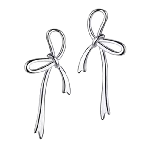 SAFIGLE Silberne Schleifenohrringe Für Damen Zarte Schleifen Ohrstecker Leichte Und Langlebige Ohrringe Exquisites Design Für Mädchen Für Alltag Und Besondere Anlässe von SAFIGLE