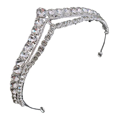SAFIGLE Silberne Strass Tiara Krone für Damen Glitzerndes Geburtstags und Braut Haarband Leichtes Accessoire für Hochzeit Party Karneval und Festliche Anlässe von SAFIGLE