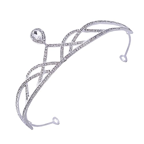 SAFIGLE Silberweiße Tiara mit Funkelnden Strasssteinen Eleganter Kopfschmuck für Braut Damen und Vielseitig für Hochzeit Geburtstag Party und Festliche Anlässe Geeignet von SAFIGLE