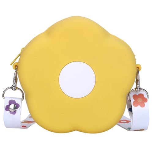 SAFIGLE Silikon Blüten Umhängetasche Klein Leicht Waschbar Kleine Geldbörse Damen Tragbar Sicherer Reißverschluss Stylische Crossbody Tasche von SAFIGLE