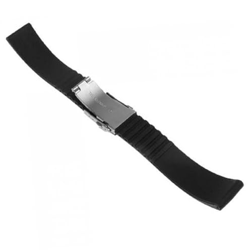 SAFIGLE Silikon Uhrenarmband Streifenmuster Verstellbar Komfortabel mit Edelstahl Faltschließe Sicher für Herren Smartwatch Ersatzband von SAFIGLE