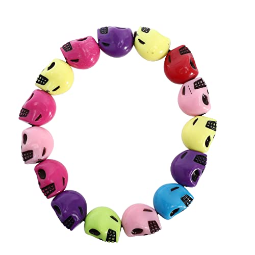 SAFIGLE Skull Bead Armband Punk Stil Unisex Herren Damen Modeschmuck Design Für Halloween Geburtstag Valentinstag Xmas Party von SAFIGLE