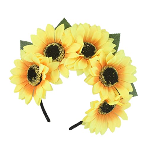 SAFIGLE Sonnenblumen-haarreif Hawaii-party-kopfbedeckung Simulierter Blumen-haarreif Für Urlaub Foto Requisiten Gelb von SAFIGLE