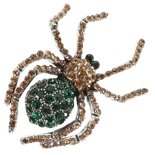SAFIGLE Spinnennadeln Brosche In Spinnenform Halloween-Spinnenbrosche Tierbrosche Kleidungs-Anstecknadel Für Damen Und Herren (Grün) von SAFIGLE