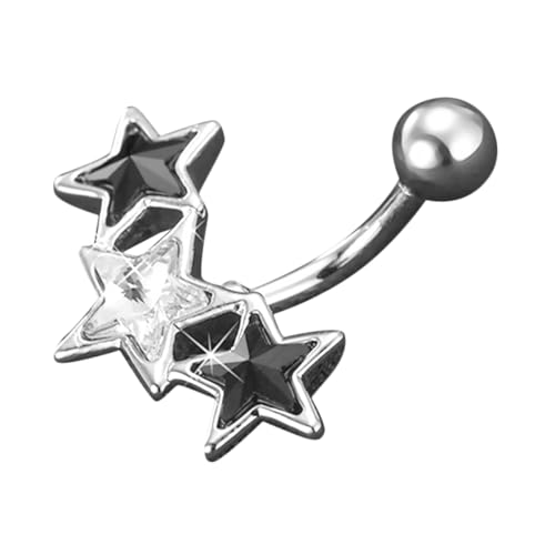 SAFIGLE Sternform Bauchnabelring mit Zirkonia Eleganter Bauchnabelschmuck für Damen für Strandpartys Besondere Anlässe von SAFIGLE