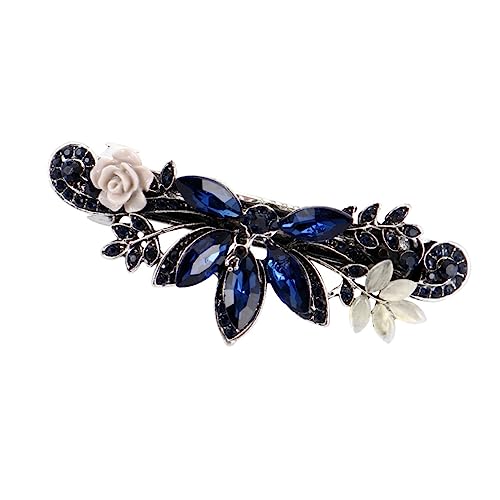 SAFIGLE Stilvolle Vintage Haarklammer aus Langlebiger Legierung mit Funkelnden Strass und Katzenaugensteinen Eleganter Haarclip für Damen Fester und Modischer Haarschmuck von SAFIGLE