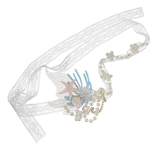 SAFIGLE Stirnband Muschelkrone Muschel Koralle Dekoratives Haarband Strandparty Kopfschmuck Accessoires Für Frauen Strandhaarband Strandhaarschmuck Muscheln Mode Kopfschmuck Spitze von SAFIGLE