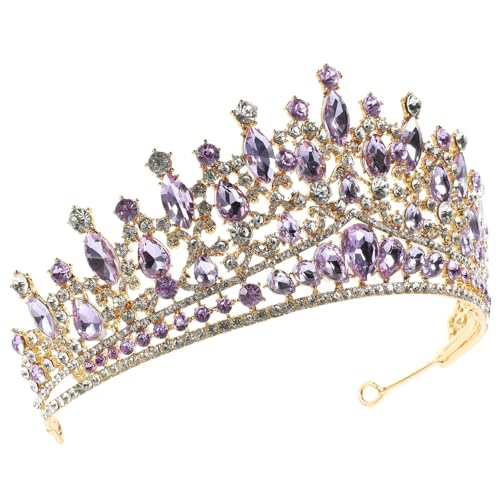 SAFIGLE Strass Krone Braut Tiara Haarschmuck Barock Diadem für Hochzeit Mädchen Geburtstagsfeier Leichtes Langlebiges Accessoire für Frauen und Braut von SAFIGLE