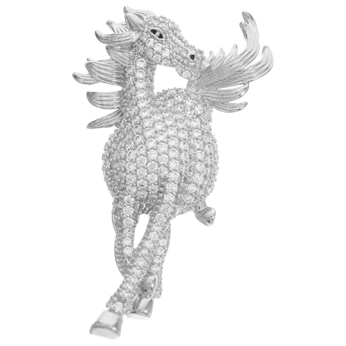 SAFIGLE Strass-Pferdebrosche: Pferdeförmige Tierkreiszeichen-Brosche - Tiermotiv-Legierungsbrosche für Schals, Anzüge und Party-Outfits von SAFIGLE