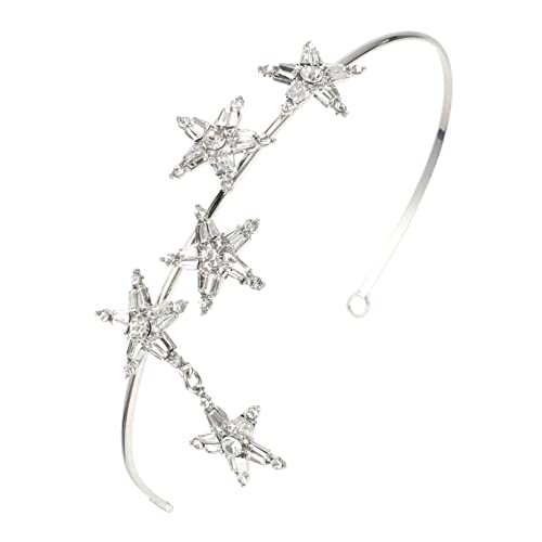 SAFIGLE Strass Tiara Brautkopfbedeckung Farben Strass-kopfschmuck Braut Haarband Hochzeit Stern Braut- Mädchen Stilvoll Für Funkelnd Stirnband Modische Stirnbänder Elegant Legierung von SAFIGLE
