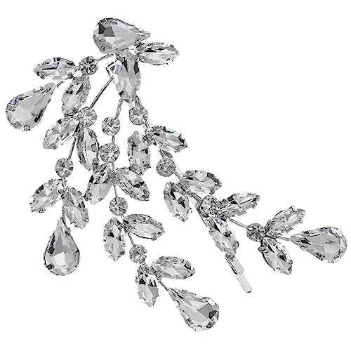 SAFIGLE Strass-haarspange Mit Kristallblättern Und Strasssteinen Haarnadel Seitlicher Clip Für Damen Und Mädchen Zum Verschönern Verschiedener Frisuren von SAFIGLE