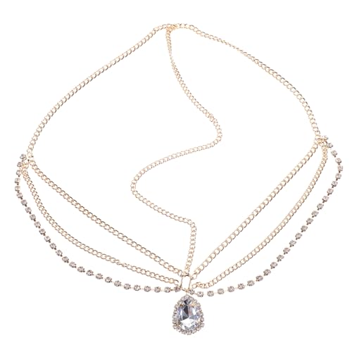 SAFIGLE Strass Kopf Kette Mit Anhänger Kopfstück Stirnband Für Damen Haarschmuck Für Hochzeit Und Formelle Anlässe von SAFIGLE