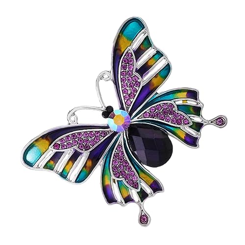 SAFIGLE Damen Schmetterlings Brosche Aus Glas Stilvolle Dekorative Brosche Für Anzüge Und Schals Strass Broschenclip Für Hochzeiten Partys Und Besondere Anlässe Modisches Accessoire von SAFIGLE