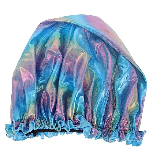 SAFIGLE Stretch-nachtmütze Duschhaube Süß Duschhauben Für Damen Chemo-kappe Für Material Wasserdicht Abdeckung Badekappe Nachtschlafhaube Babys Blue Polyester von SAFIGLE