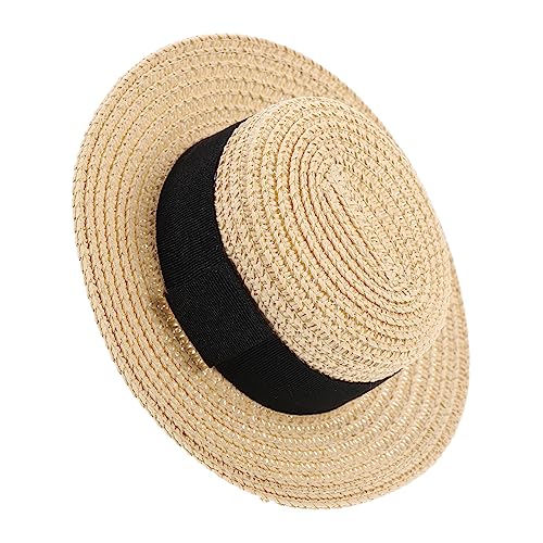 SAFIGLE Puppe Handgewebtes Ornament Puppendekor Accessoire Flacher Hut Für Puppe Handgemachter Bastelhut von SAFIGLE