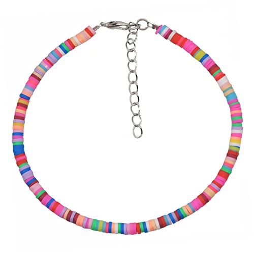 SAFIGLE Stylische Boho Fußkette Polymer Clay Bunte Wasserfeste Ankle Chain für Strand Party und Alltag Langlebiges Handgefertigtes Fußschmuck für Frauen von SAFIGLE