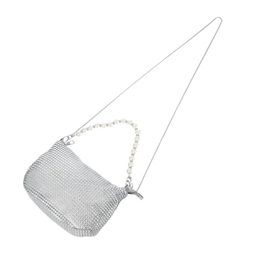 SAFIGLE Stylische Damen Clutch mit Funkelnden Strasssteinen und Perlengriff Abendtasche für Hochzeiten Partys und Formelle Anlässe Vielseitig als Schultertasche Nutzbar von SAFIGLE