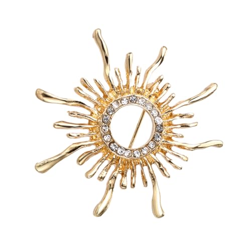 SAFIGLE Stylische Sonnenblumen Brosche aus Legiertem Material Dekorative Anstecknadel für Damen Eleganter Retro Breastpin als Modisches Schmuck Accessoire für Kleidung Taschen Schals und von SAFIGLE