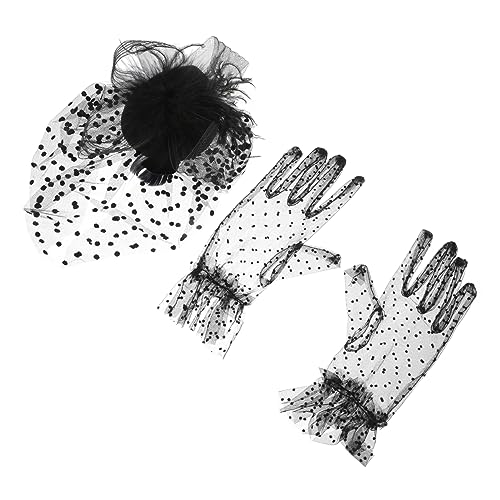 SAFIGLE Hut Und Handschuhe Damen Einfarbige Kopfbedeckung Mit Dekorativen Handschuhen Geeignet Für Partys Und Cosplay von SAFIGLE