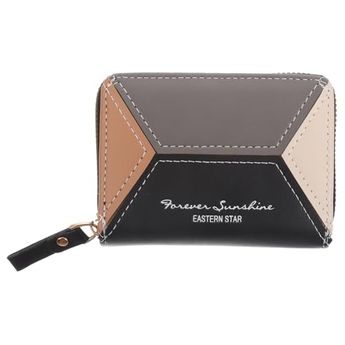 SAFIGLE 1stück Small Wallet Damen Mit Reißverschluss Multifunktionaler Kartenhalter Für Kreditkarten Id Und Münzen Strapazierfähigem Pu-Material Für Unterwegs Schwarz von SAFIGLE