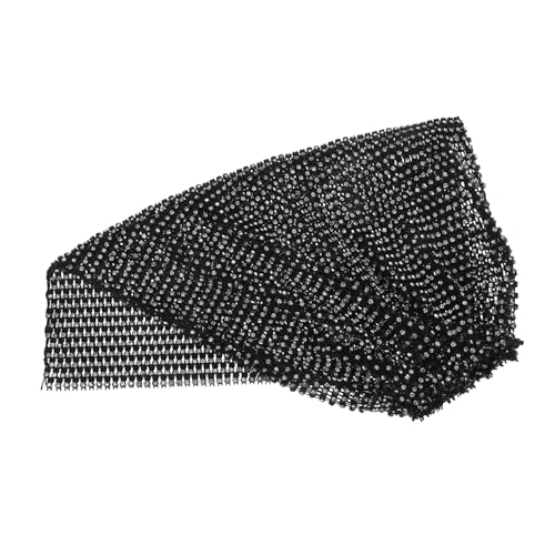 SAFIGLE Stylisches Rhinestone Mesh Kopftuch für Frauen Reflektierendes Haarband Turban für Musikfestivals Nachtclubs und Partys Leicht Atmungsaktiv und Multifunktional Schwarz mit Weißen von SAFIGLE