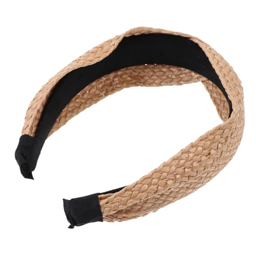 SAFIGLE Stylisches Verstellbares Haarband aus Geflochtenem Raffiabast Breites Leichtes Stirnband für Damen Modisches Haaraccessoire für Make Up und Gesichtswäsche Komfortabel und Elegant von SAFIGLE