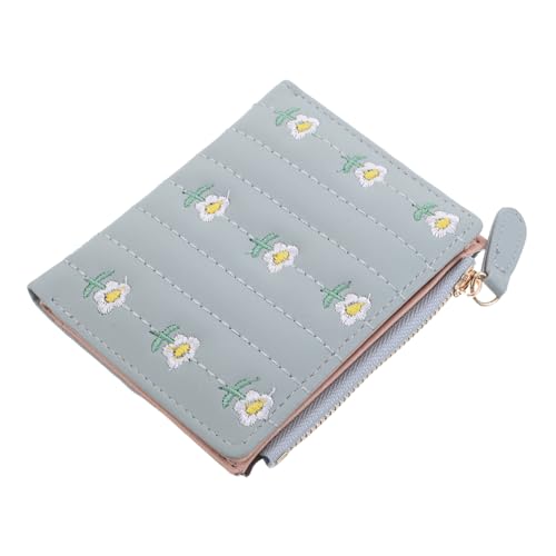 SAFIGLE Süße Bestickte PU Geldbörse im Zwei Falten Design mit Münzfach und Kartenhaltern für Täglichen Gebrauch und Minimalistischen Stil von SAFIGLE