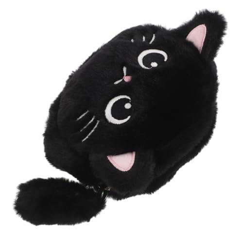 SAFIGLE Schminktasche Katze Aus Plüsch Mit Münztäschchen Und Lippenstiftbeutel Katzen-schminktasche Mit Cartoonmotiv Plüschgeldbörse Für Mädchen von SAFIGLE