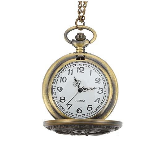 SAFIGLE Taschenuhr Vintage Hängeuhr Hohle Digitaluhr Antike Uhr Verkettete Clamshell-Uhr Vintage-Uhr Clamshell-digitaluhr Männer Und Frauen Persönlichkeit Quarzuhren von SAFIGLE