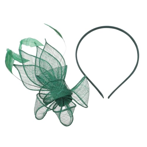 SAFIGLE Tea Party Hat 4 Stück Cocktailparty-hut Spitzenhut Hut Für Topper Faszinatoren. Zur Teeparty Facinator Partyhüte Halloween-fascinator-stirnband Haarschmuck Fazinator Teehüte Netz Dark Green von SAFIGLE