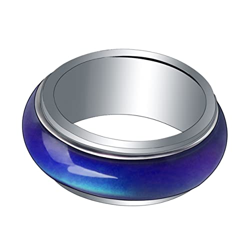 SAFIGLE Modischer Stimmungsring Farbwechselring 8mm für Frauen Männer Kinder Temperaturempfindlicher Schmuck für von SAFIGLE
