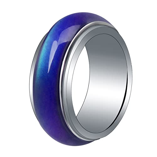 SAFIGLE Thermochromer Ring Topsy-tail-haar-tool Haargummibänder Edelstahlringe Für Männer Stimmungsringe Für Kinder Edelstahlringe Für Damen Herrenring Schmuck Männlich Mode Kupfer von SAFIGLE