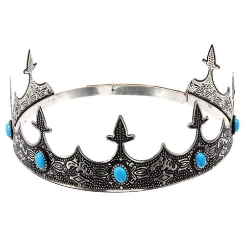 SAFIGLE Tiara kloburste dvd the crown herren kopfbedeckung Theaterkrone Kronenverzierung Königskrone für Jungen Strass-Barockkrone Party-Kostüm-Krone männliche Krone Metall von SAFIGLE