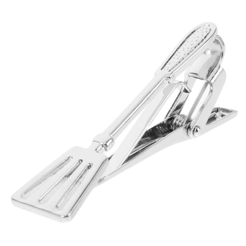 SAFIGLE Tie Clip für Herren Turner-form aus Gebürstetem Metall Kreative Spachtel-optik Sicherer Halt für Verschiedene Krawattenbreiten Robustes Design für Business Hochzeit und Freizeit von SAFIGLE