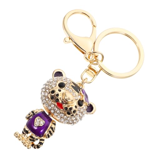 SAFIGLE Tiger Schlüsselanhänger Tasche Hängende Verzierung Cartoon-Tiger-schlüsselanhänger Tiger, Der Schlüsselanhänger Modelliert Schlüsselanhänger in Tigerform Zinklegierung Violett von SAFIGLE