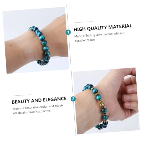 SAFIGLE Tigerauge Armband Buddha Perlen Elastisch Dehnbar Schmuck für Damen und Herren Modischer Armschmuck Robust Langlebig Natürlicher Stil von SAFIGLE
