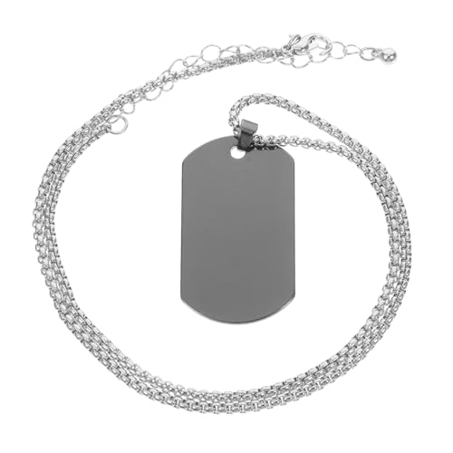 SAFIGLE Titanium Dog Tag Anhänger Halskette Silber Herren Kette Gravur Military Stil Robust Dauerhaft für Männer Vater SAFIGLE Titanium Dog Tag Anhänger Halskette Silber Herren Kette Gravur Military Stil Robust Dauerhaft für Männer Vater von SAFIGLE