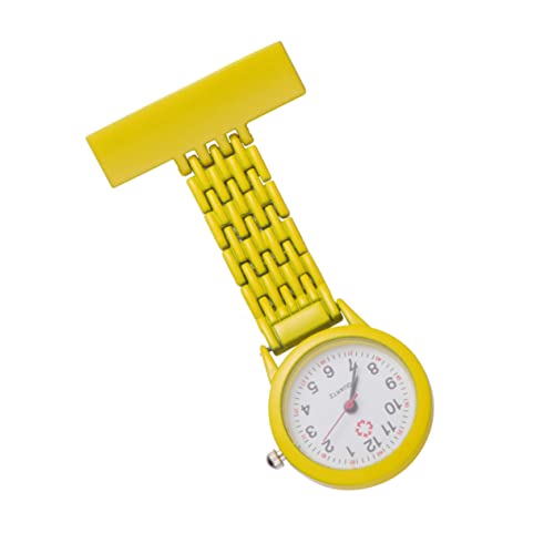 SAFIGLE Taschenuhr Aus Praktische Tragbare Uhr Mit Clip Und Einfachem Design Gelb Für Pflegekräfte Und Ärzte von SAFIGLE