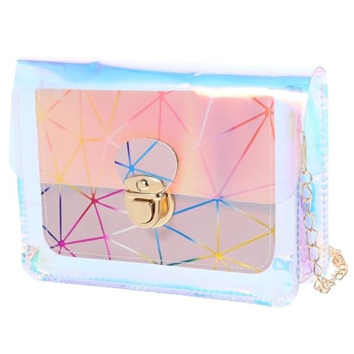 SAFIGLE Transparente Mini Umhängetasche Damen Jelly Bag Verstellbarer Schultergurt Modische Crossbody Handtasche mit Innentasche für Geldbörse Handy Lippenstift Alltag von SAFIGLE