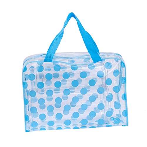 SAFIGLE Transparente PVC Kosmetiktasche Multifunktionale wasserdichte Reisetasche für Damen Leicht und Tragbar für Toilettenartikel Make Up und Reisebedarf Himmelblau von SAFIGLE