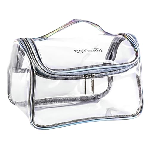 SAFIGLE Transparente Reise-Kosmetiktasche Tragbare Aufbewahrungstasche Aus PVC Kosmetiktasche Für Outdoor Und Badezimmerorganisation Geeignet Für Frauen Und Mädchen von SAFIGLE